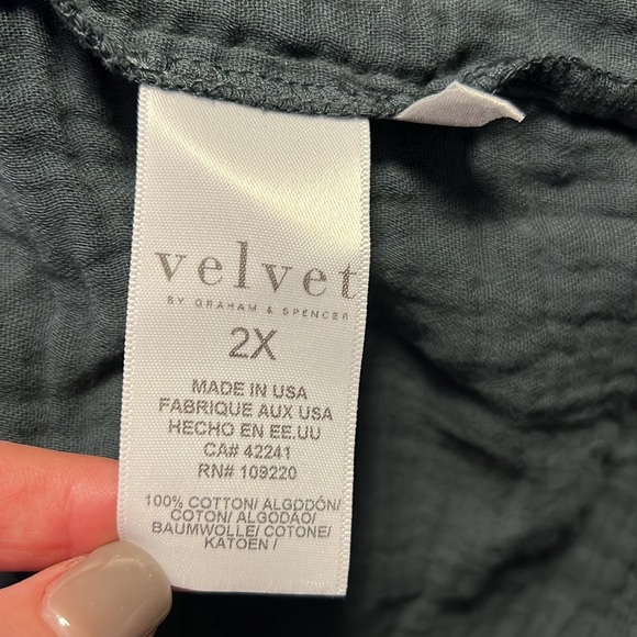 Velvet by Graham NWT Women’s Pauline Cotton Gauze midi dress. Size 2X. Pockets. - Picture 6 of 7